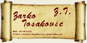 Žarko Tošaković vizit kartica